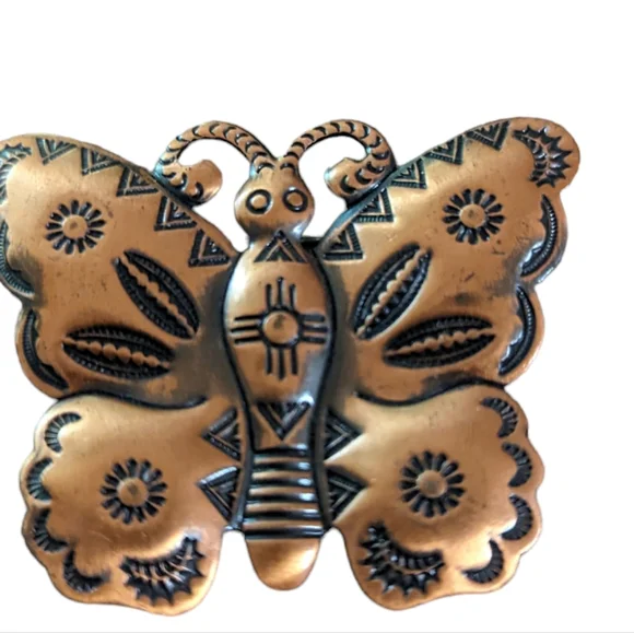 Vintage Navajo Copper Butterfly Pin Brooch - Picture 3 of 3